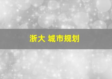 浙大 城市规划